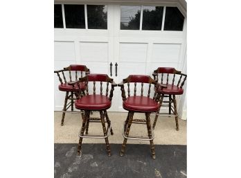 (4) Vintage George B Dent Swivel Bar Stool Chairs