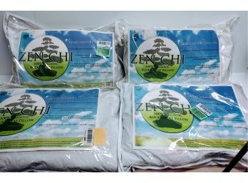 Four Zen Chi 100% Organic Buckwheat Pillows Queen Size - NEW