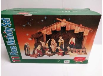 Eleven Piece Wooden Nativity Set NEW