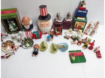 Large Group Of Vintage Christmas Ornaments