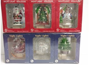 Six Christmas Night Lights *NEW* Retired