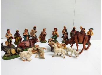 Vintage Hand Painted Nativity Set Made In Italy