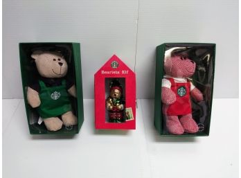 Starbucks 2016 Collector Barista Christmas Bears & Barista Ornament NEW