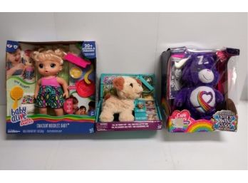 Baby Alive, Fur Puppy And Care Bear - All NEW