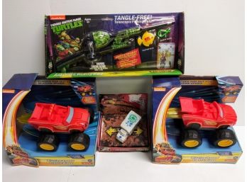 Three Nickelodeon Toys *Ninja Turtle, CARS, And Blaze* - NEW