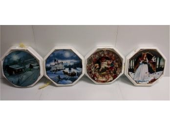 Set Of Four Victorian Christmas Memories Plate Collection