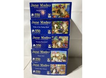 Jane Maday Artist Collection Of Kitty Puzzles 550 Pieces