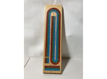 Cribbage For 3 Red Green And Blue Wooden Board Shaped In An Oval