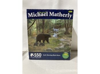 3 The Art Of Michael Matherlypuzzles Of A Horse, Black Bear And A Tractor 550 Piece Sets