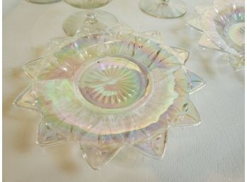 Group Of Vintage Iridescent Glass Mixed Patterns