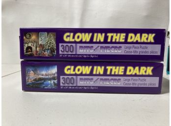 2 Glow In The Dark Puzzles Of Christmas Scenes 300 Pieces