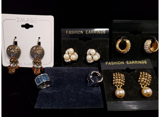 Lot Of 5 Fashion Earrings New And Like New