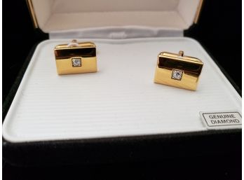 New In Box Pierre Cardin Diamond Cufflink Set