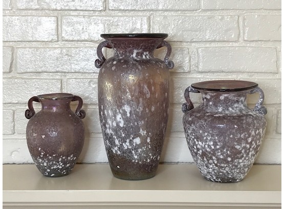 Three Purple Vases