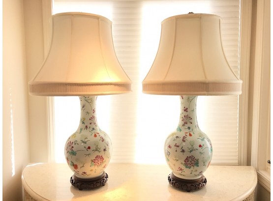 Pair Of Exquisite Chinese Vase Lamps