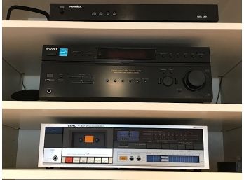 Sony Digital Audio Video Control Center Receiver And Speakers And TEAC Cassette Deck