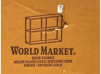 Adler Glass Gold Shelving Unit