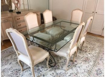 Glass Dining Table And Six Dining Chairs