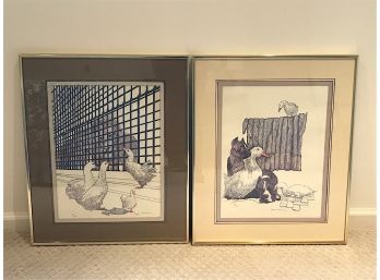 Two Duck Pen & Ink Signed Numbered Prints