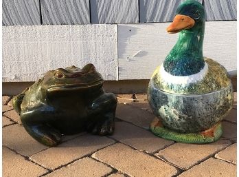 Ceramic Frog And Duck Soup Tureen