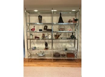 Chrome And Glass Etagere