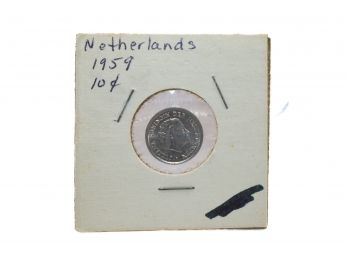 1959 Netherlands 10 Cent Coin