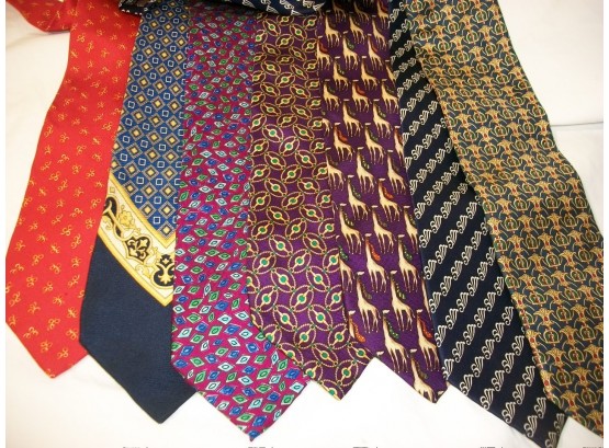 Fantastic Designer Tie Lot (11 Pieces) - Hermes, Fendi, Brooks Brothers, Versace, Armani
