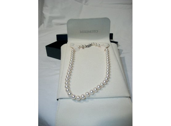 ABSOUTELY INCREDIBLE - Mikimoto 18k & Pearl Necklace W/$2400 Receipt From 2005