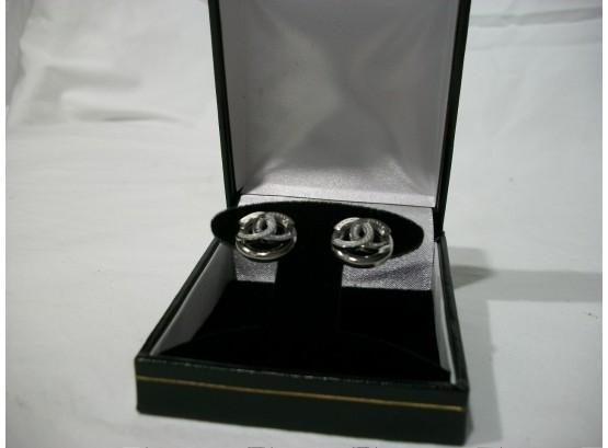 Very Nice Chanel Style Earrings  In Black Gift Box