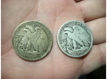 Two Walking Liberty Half Dollar 1943 & 1945 - 'Estate Fresh' Coins