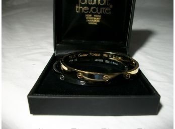 Two Beautiful  Cartier Style 'Love Bracelets' 1 White 'Gold' & 1 Yellow 'Gold'