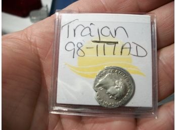Actual Ancient Roman Coin Trajan 98-117 AD - Certificate Of Authenticity