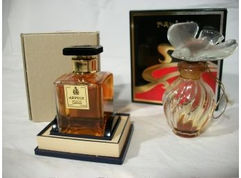 Five Perfume Bottles - Cartier, Arpege, Maxim's, Shalimar, Nini Ricci W/Lalique Bottle