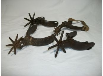 Incredible Group Of Four Antique / Vintage Spurs 'Old West' There Are GREAT !