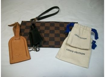 5pc Louis Vuitton Lot - Luggage Tags, Keys, Cloche, Pouches - Nice Lot