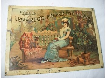 Fantastic Antique Lewando's 'French Dye House' Advertising Sign C.1900