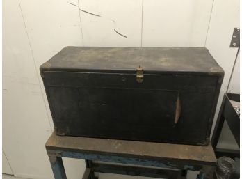 Vintage Wooden Toolbox With Tools #11.  26 X 10.5 X 13.5 Inches