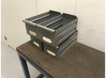 Set Of 4 Metal Drawers  11.5 X 5.5 X 4.5 Inches