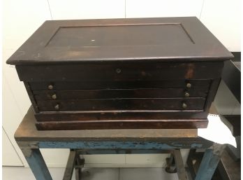 Vintage Wooden Toolbox With Tools #7     23 X 13 X 10.5 Inches