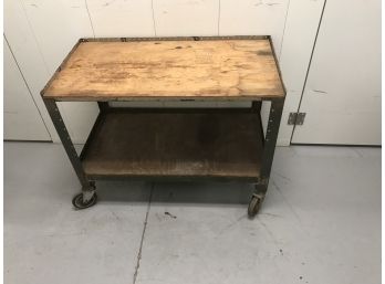 2 Shelf Wood And Metal Cart 36 X 19 X 29