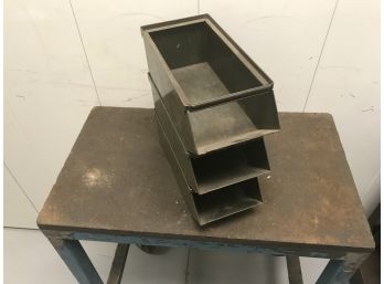 Set Of 3 Heavy Duty Metal Bins 12 X 5.5 X 4.5