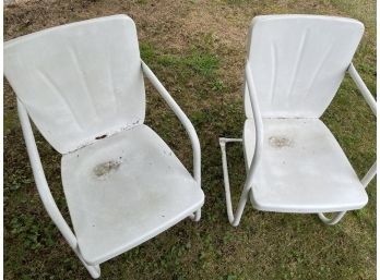 Vintage Metal Patio Chairs (Set Of 2)