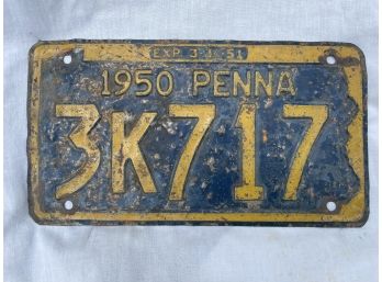 1950 Pennsylvania License Plate