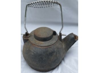 Antique Primitive Cast Iron Tea Kettle