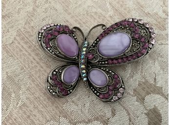 Sparkling Rhinestone Butterfly Pin - Lot #22