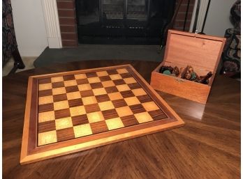 Inlaid Chess Set In Cedar Box