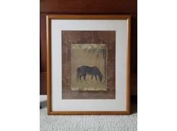 Vintage Rice Paper Equestrian Print