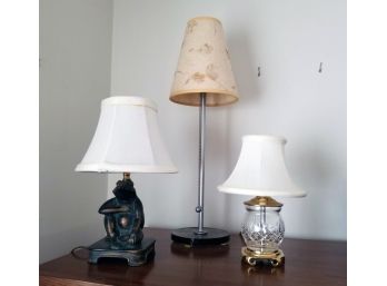 Trio Of Table Lamps - Bronzed Frog And More!