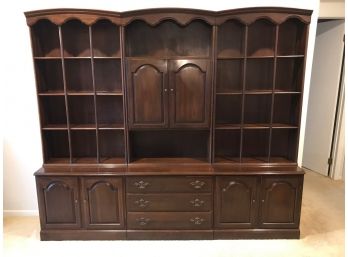 Vintage Ethan Allen Walnut Three Piece Wall Unit Set