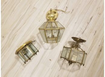 Glass And Brass Lantern Fixtures